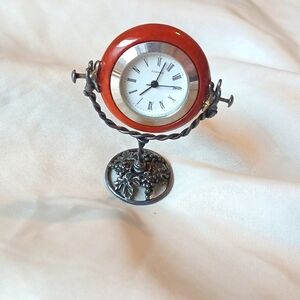 Antique Mini Desk Clock, 800Silver
